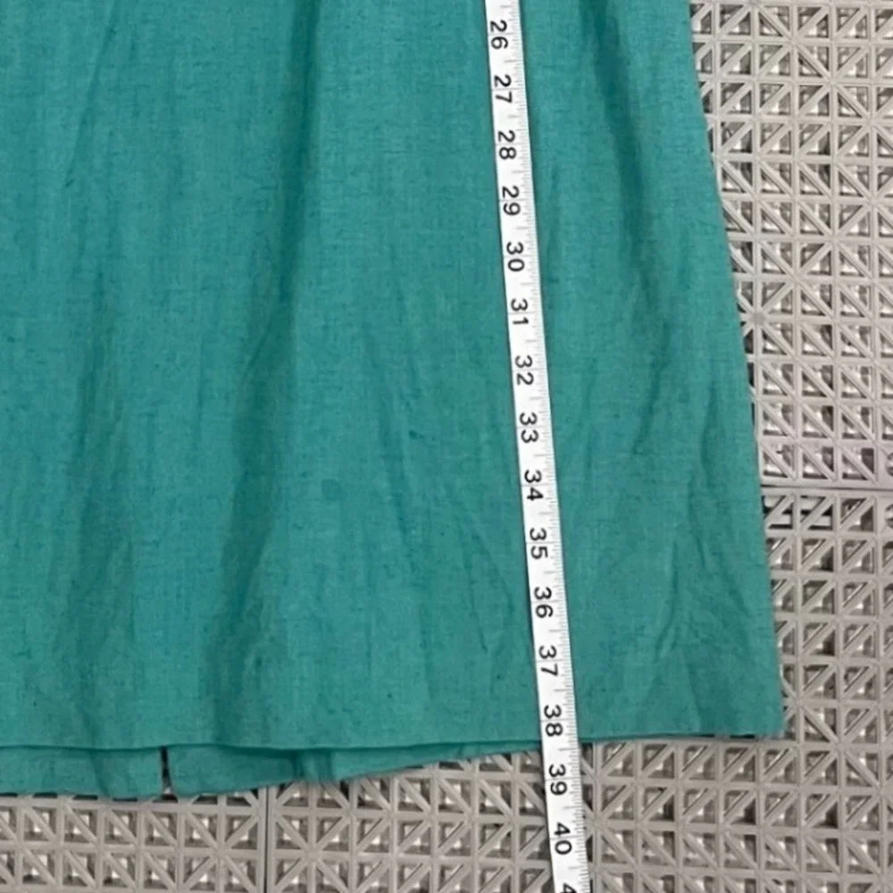 Vintage Y2K Coldwater Creek Jacket‎ Dress Set Medium Teal Eyelet Linen Blend